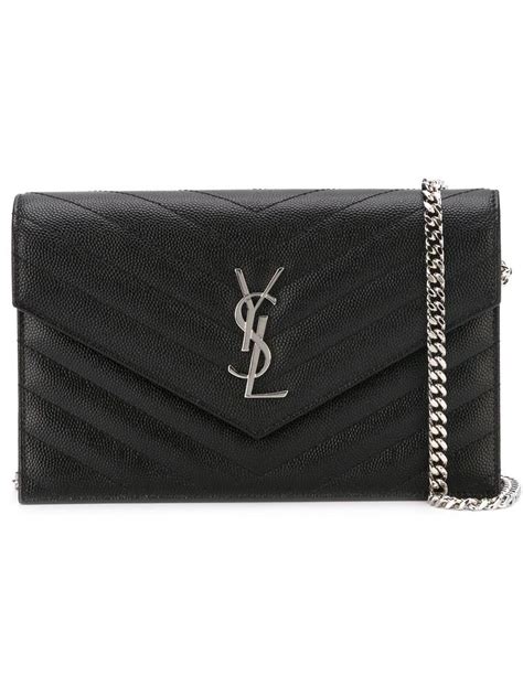 monogram chain wallet ysl black|YSL monogram wallet price.